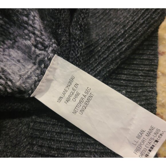 LL Bean Mens Size L Reg Gray Check Wool Sweater 2916388 Grandpa Old Money - Picture 6 of 12
